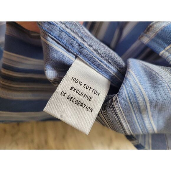 TailorByrd Striped Button Down Shaped Fit Dress Shirt, Mens XXL - Picture 3 of 4